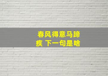 春风得意马蹄疾 下一句是啥